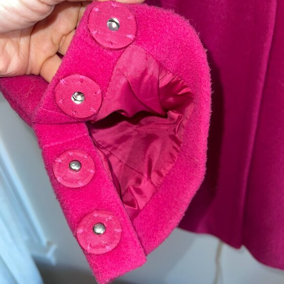 CALVIN KLEIN fuchsia lined belted coat/exc condition/60% wool/lined/6 - Picture 7 of 10